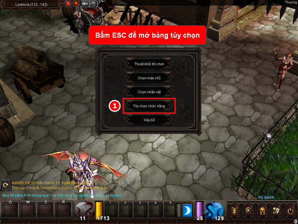 Chức năng chính của Game MU Nam Quốc